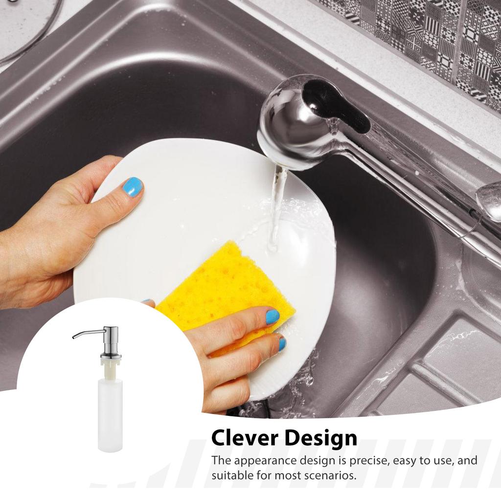 Stainless Steel Soap Dispenser Liquid Soap Dispenser Pump with 350ml Bottle Suitable for Home Restaurant