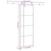 Vidaxl Sliding Door With Hardware, Esg Glass And Aluminium, 76X205 Cm
