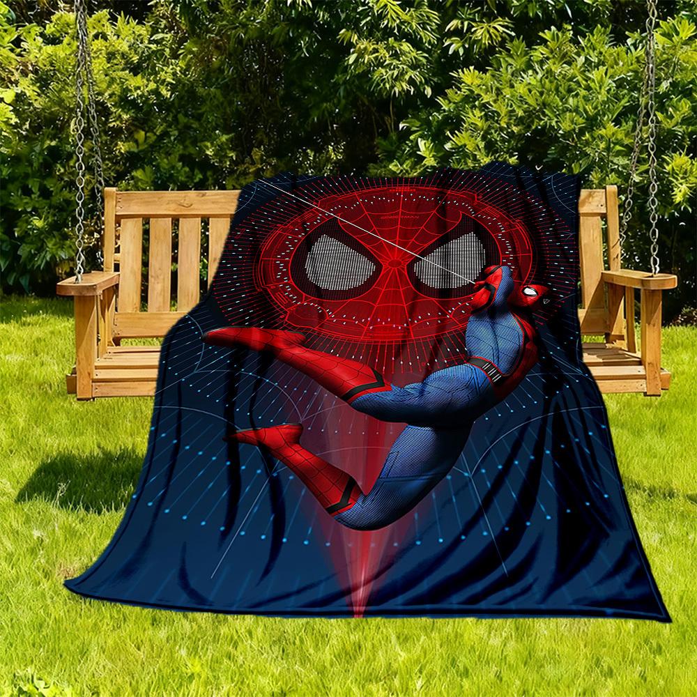 Spider-Man Web Outdoor Flannel Throw Blanket - HD Printed Lightweight Soft Warm All-Season Blanket for Sofa, Bed, Travel, Camping 1203044