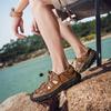 Summer Men's Large Size Sandals Fashion Roman Sandals Handmade Mesh Casual Shoes Platform Outdoor Men's Beach Sandals