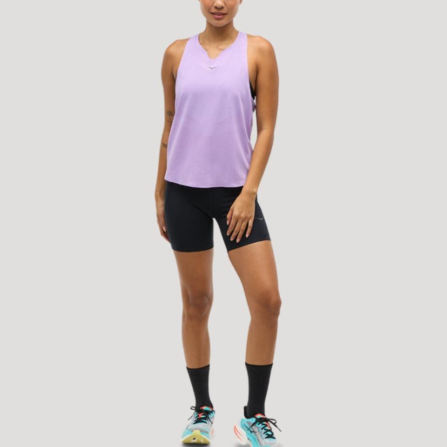 HOKA ONE ONE Canotta Senza Maniche con Logo Solido Donna Viola 1164153-ARF