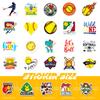 50 Yellow Baseball Stickers Shein Waterproof Cartoon Sports Ball Skateboard Softball Stickers
