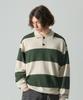 Dimiteulibeullaeg Asi Striped Rugby Long Sleeve Knit T-Shirt_Green