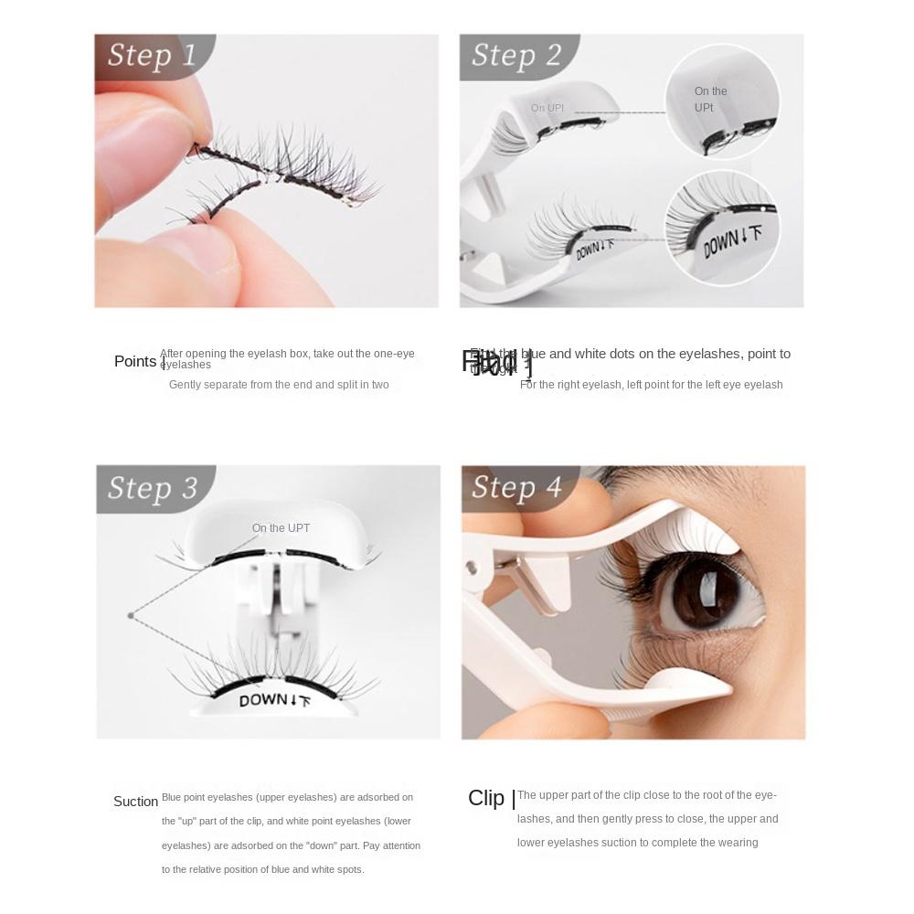 Glue Free Magnetic Eyelashes with Clip Reusable False Eyelash Clusters  Girls
