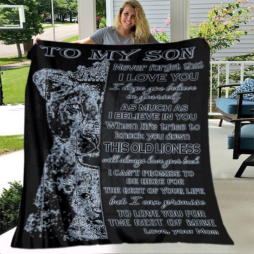 Kızıma Oğlu Mektup Hediye HD Battaniye, Yumuşak Atmak Battaniye Ev Yatak Odası Yatak Kanepe Piknik Seyahat Ofis Kapak Battaniye Çocuklar için