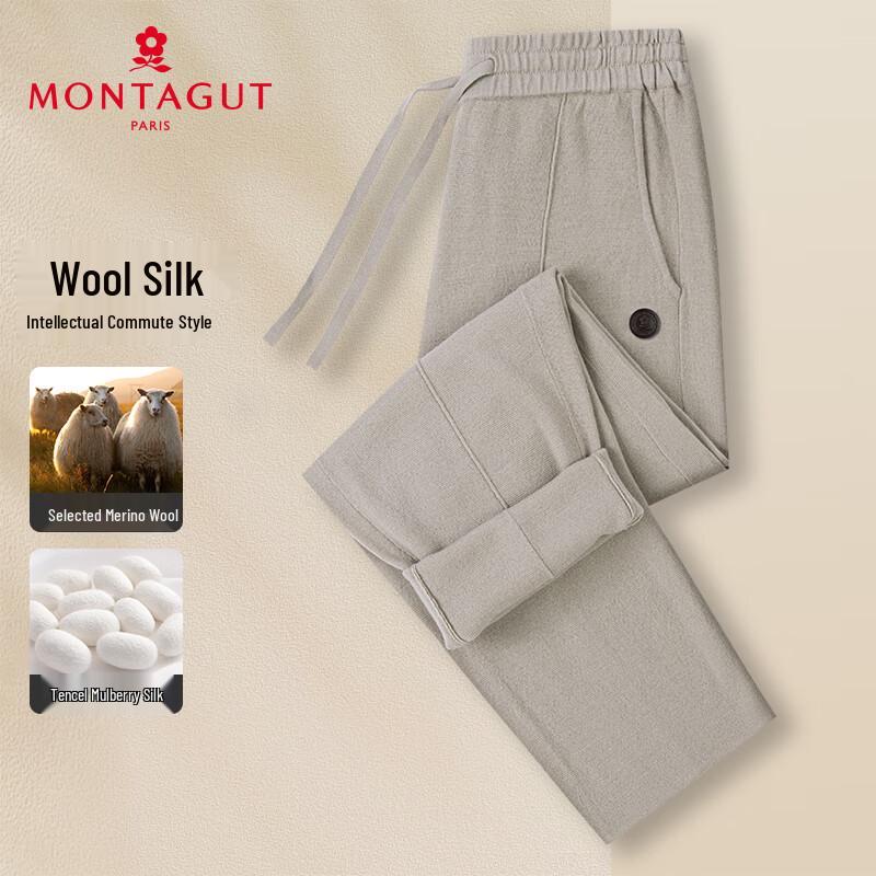 

MONTAGUT Men s Wool Blend Knit Straight-Leg Casual Pants