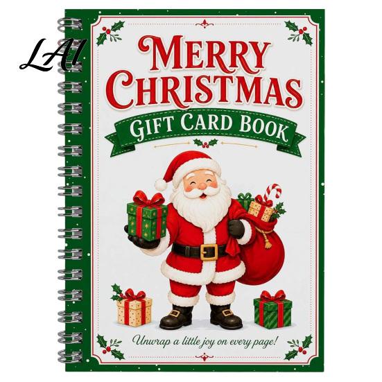 Secret Santa Gift Idea Christmas Card Book 14 Pages DIY Booklet Spiral-Bound Merry Holiday Holder College Survival Kit Greeting Book for