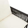 Garden Bar Stool with Cushions 2 pcs Black Poly Rattan