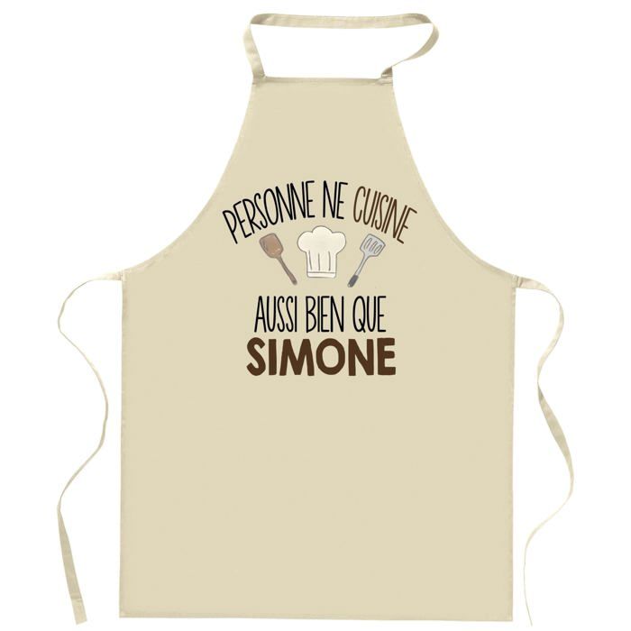 Tablier de cuisine - Planetee - Imprimé "SIMONE" - Coton résistant - Fabrication France