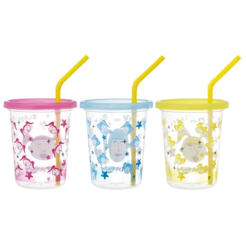 Skater Tumbler with Straw Set of 3 320ml Made in Japan Takeshita Paradise SIH3ST
