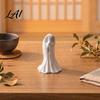 Creative Halloween Props 3D Printed Ghost Ornament Abstract Pleated Cloak Figurine Minimalist Dark Aesthetic Gift Home Office Shelf Desktop