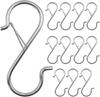 S Hooks 20pcs Heavy Duty 3.5 Inch Metal Hanging Hooks with Safety Buckle Closet Organizer Hooks for Kitchen Clothes Plants Bags Hats Belts