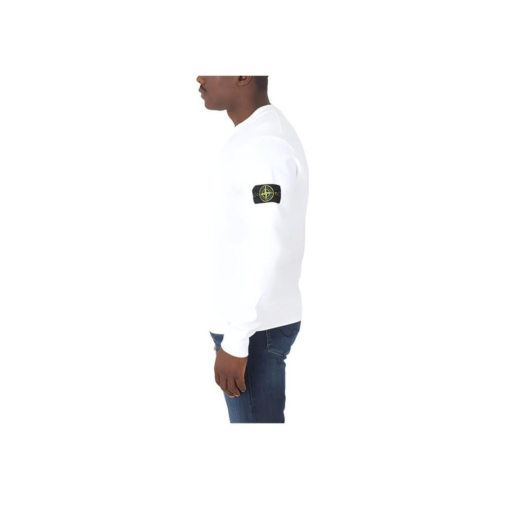 STONE ISLAND Logo Patch Pullover Sweatshirt Men Sweatshirt White 771562020-V0001