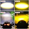 2Pcs Dual Color Light Motorcycle Mini Driving Light LED Headlight Projector  Scooter Lighting
