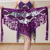 Sequins Wrap Skirt Belly Dance Hip Scarf Wrap Sparkles Mini Skirt Raves Festival Outfit Halloween Costume for Women Girls