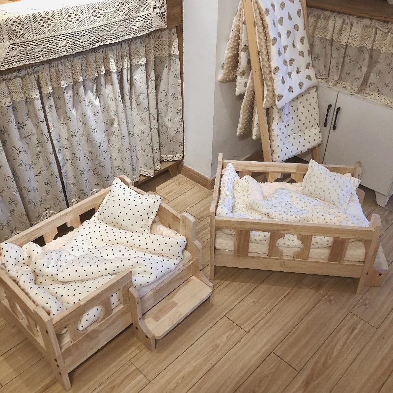 Cat Dog Solid Wood Off The Ground Kennel Pet Bed Pet Kennel Furniture Products Supplies Beds Accessories Comfortable Durable