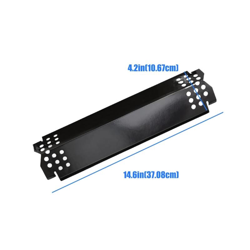 Porcelain-Coated Steel Heat Plate Replacement for 97461, Four-Piece Barbecue Part Set for Cooking Zone Heat Balance and Routine Equipment Care