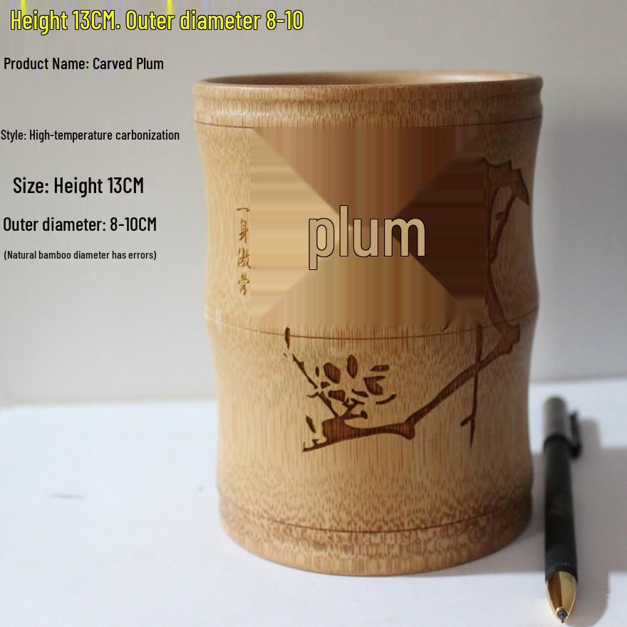 Bamboo Multifunctional Pen Holder - Creative Desk Ornament for Students and Business Gifts