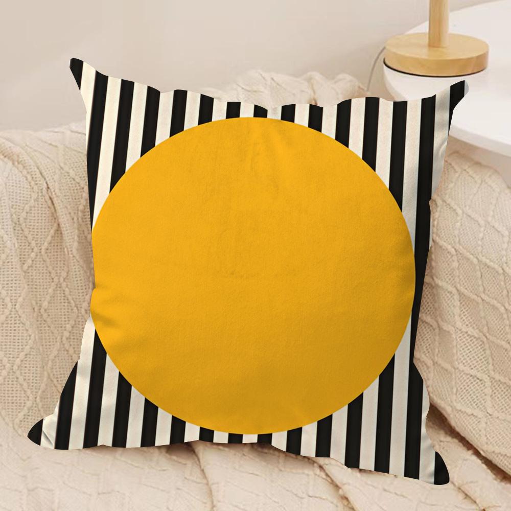 Abstract B-Bauhaus Geometry Cushion Cover Soft Plush Fabric Double-Sided Printed Sofa Cushion Cover for All Seasons Home Decor