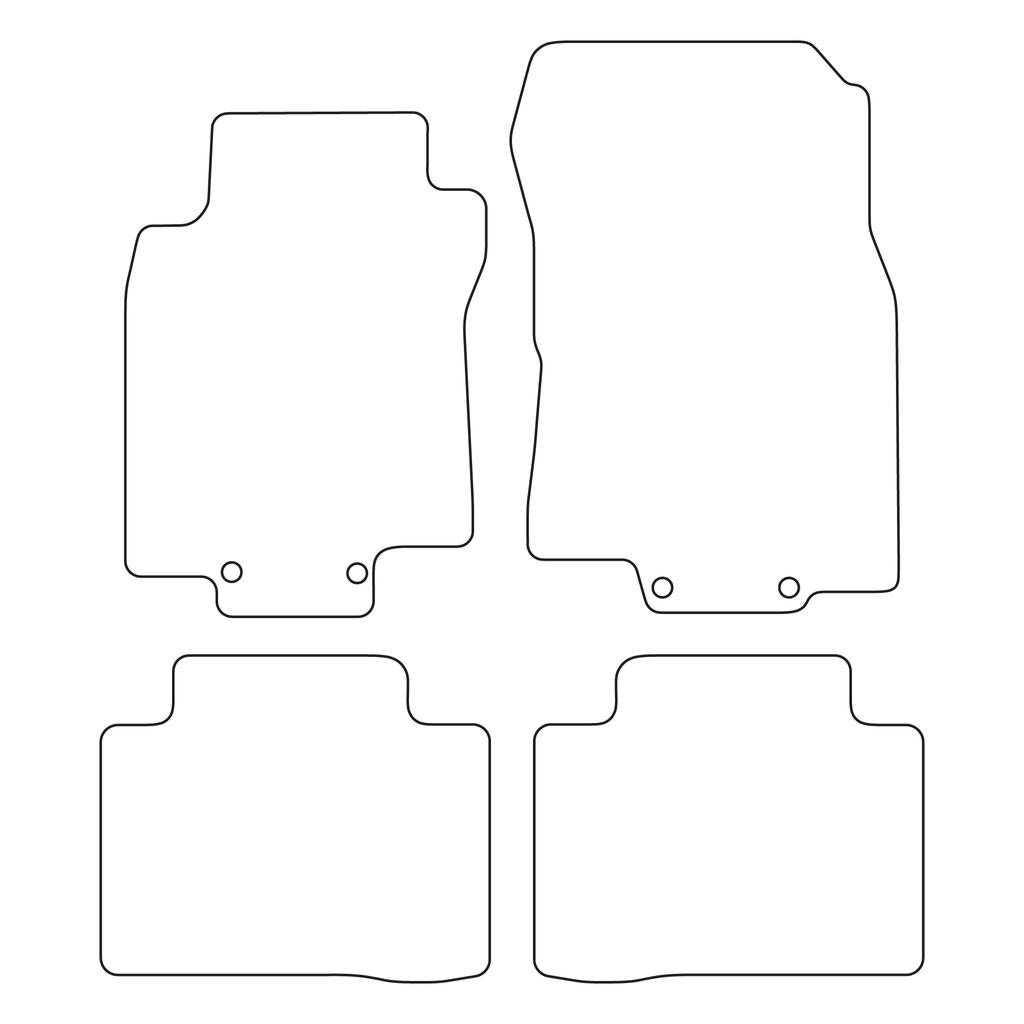 [Blm]Re053 Black - Set Of Velour Floor Mats Suitable For Renault Koleos Ii 2017- - Black Trim