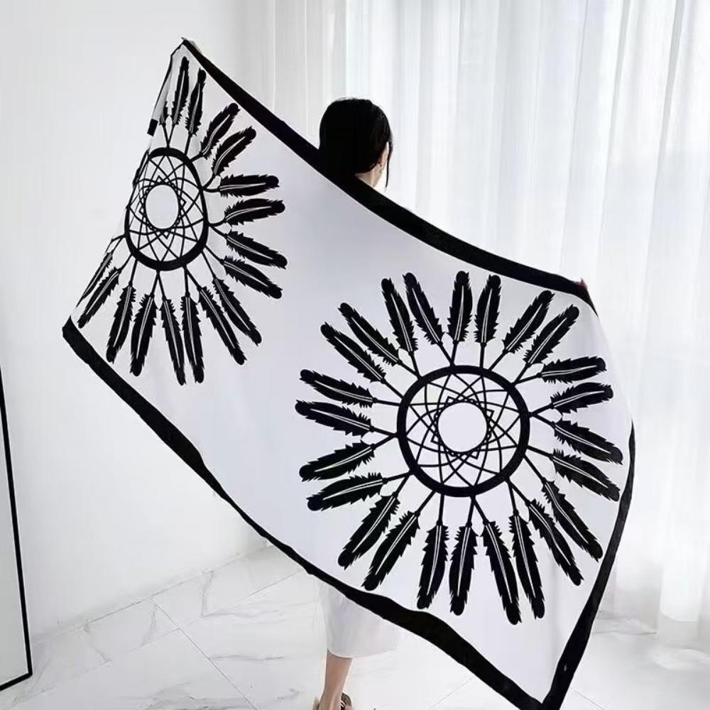 Chaka Salt Lake Great Northwest Tourism Ethnic Style Scarf Silk Scarf Women'S Summer Seaside Beach Shawl Sunscreen Thin