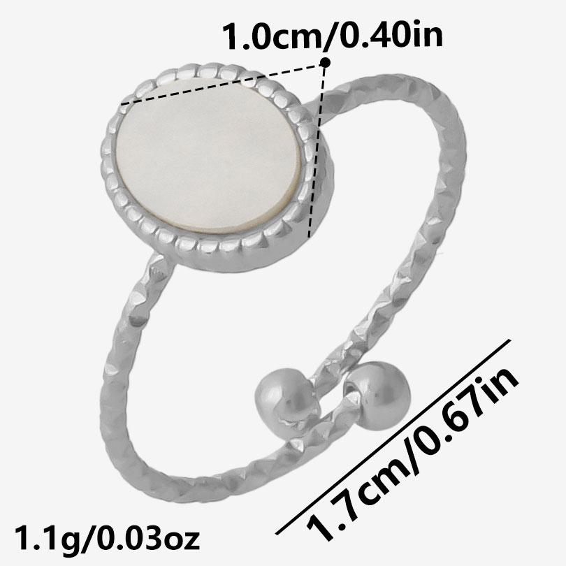 

Exquisite White Shell Ring Silver Color Finger Jewelry Stainless Steel Rings For Women Men Accessories Beach Anillos Mujer Gift