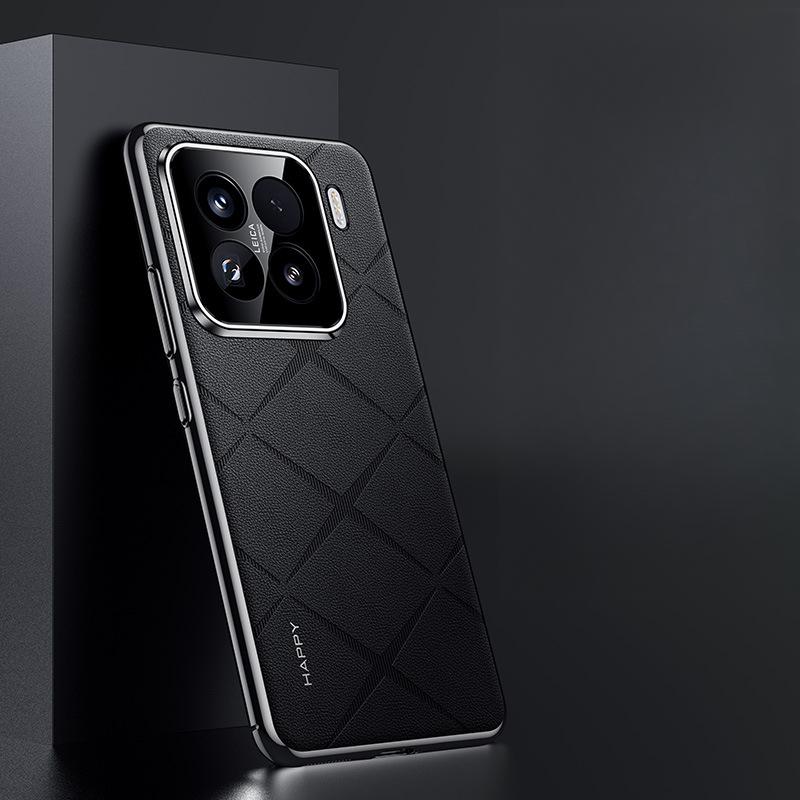 

Підходить для чохла для телефону Xiaomi 15pro Гальванізований Xiaomi Протиударний 15 Всеохоплюючий Бізнес 14ultra Чоловічий 14 Однотонний Шкіряний Чохол Xiaomi Mi 15
