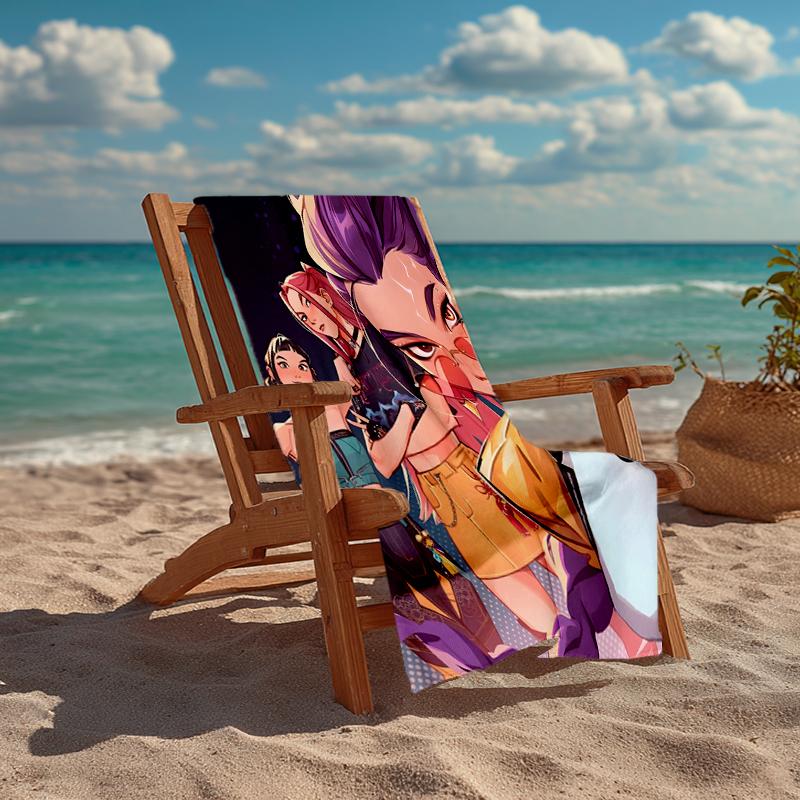 KPOP Hunter Fashion Beach Towel: Ideal for Summer Adventures Soft, absorbent and quick drying suitable for swimming and bathing