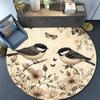 Birds Round Area Rug,Carpet Rug for Living Room Bedroom Sofa Playroom Decor,Non-slip Floor Mat
