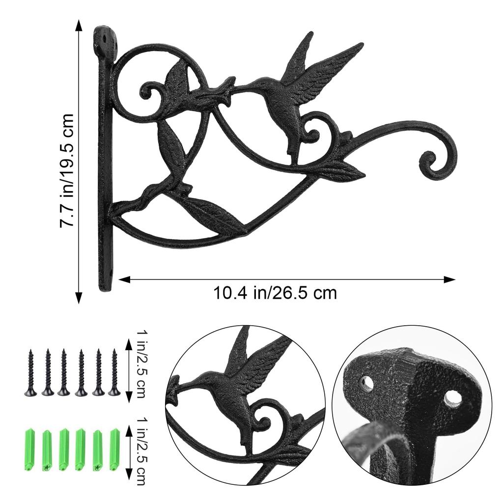 MrMrKura Plant Bracket Iron Bracket Hanging Bird Cast Iron Planter Potted Plant Garden Stylish Hanging for Hanging Wall Use Hanger, Hook, Design,