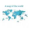 World Map Mirror Wall Sticker - European Style, Self-Adhesive for Office, Corridor, Living Room, Entrance Hall.