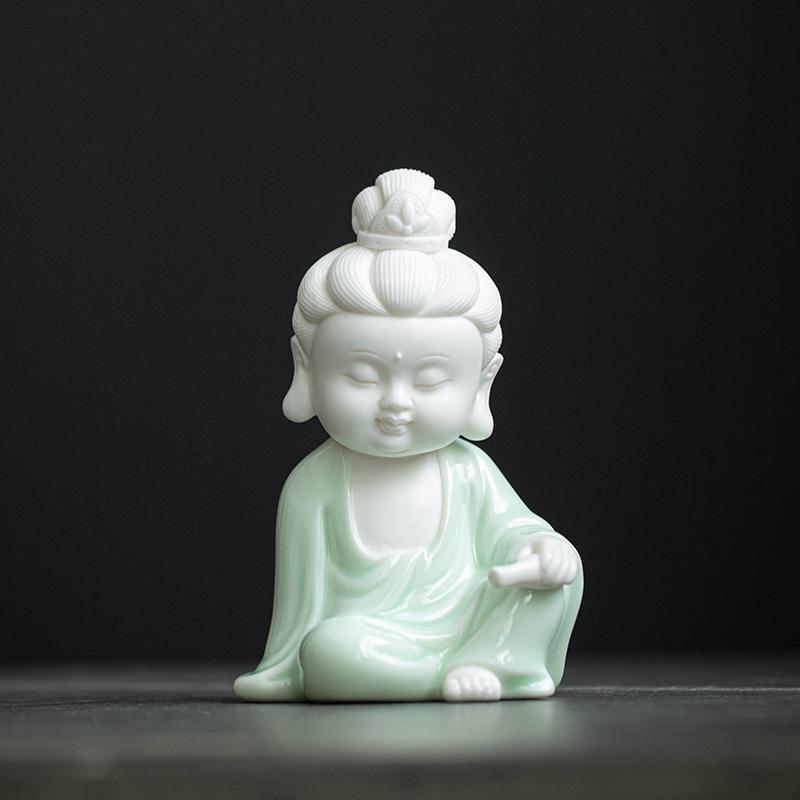 Zen Style Great Sun Tathagata Buddha Ornament Home Ceramic Buddha Statue Car Buddha Tea Pet Decoration Gift
