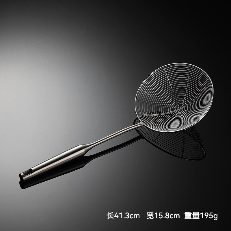 

304 stainless steel Liren line leakage multi-specification large colander hot pot net spoon fishing noodle spoon hollow handle kitchen utensils