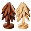 Tree Trivet Wooden Insulation Placemat Non-Slip Cup Coaster Set for Cookware Stove Pan Cup Teapot Hot Dishes Bowl Kitchen Dining