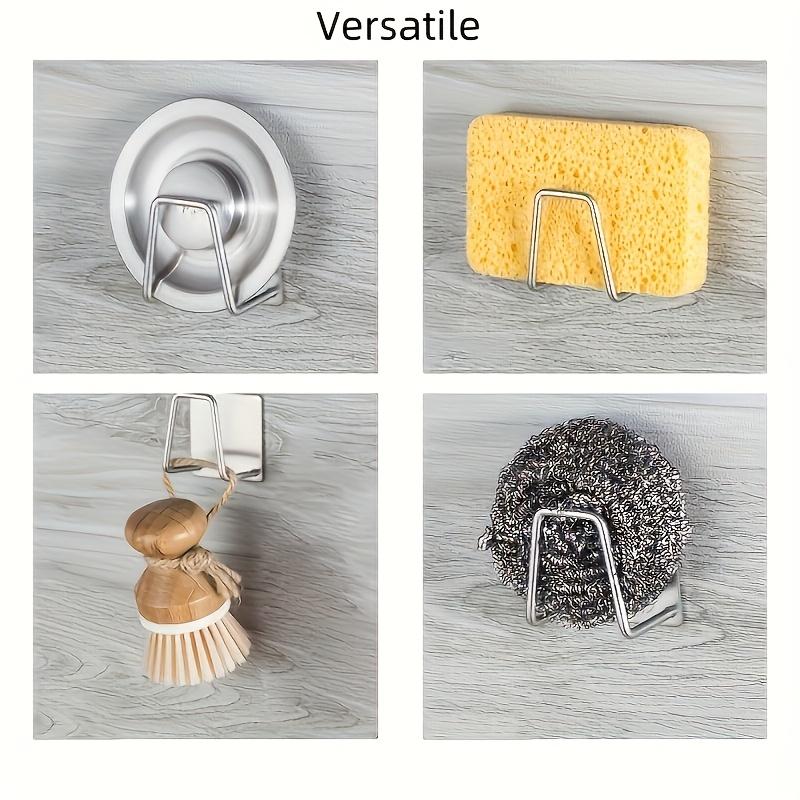 Spülbeckenablage aus Edelstahl zur Wandmontage, Schwammhalter für Küche & Bad, Robuste Haken für Spülmittel und Handtücher, Küchenspülbecken-Zubehör
