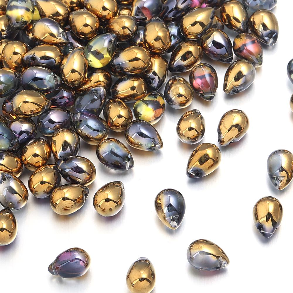 50pcs Water Drop Shape Crystal Beads 9.5x14mm Glass Loose Beads For Jewelry Making DIY Bracelets Necklace Earrings Accessories