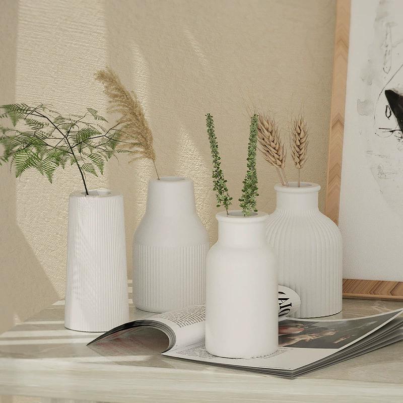 WTEMPO 4PCS 4-Style Vase Ornaments Silicone Molds DIY Gypsum Vase Molds Creative Liquid Gule Resin Molds