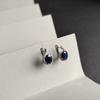 Silver Earrings with Natural Sapphire 7.667ct, Cubic Zirconia (2173960)
