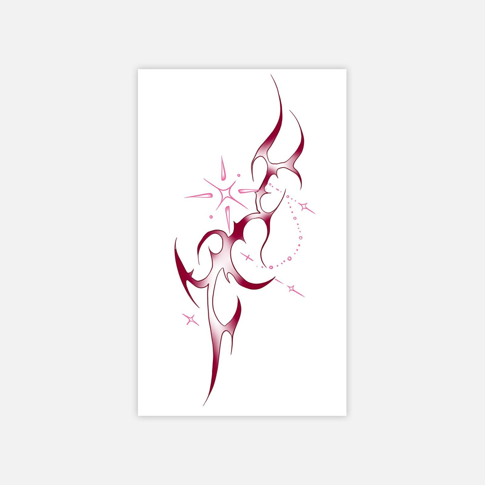 Dark, Star Swirling Blade Tattoo Sticker Long-Lasting Waterproof Non-Reflective Hand Tattoo Sticker 6*10