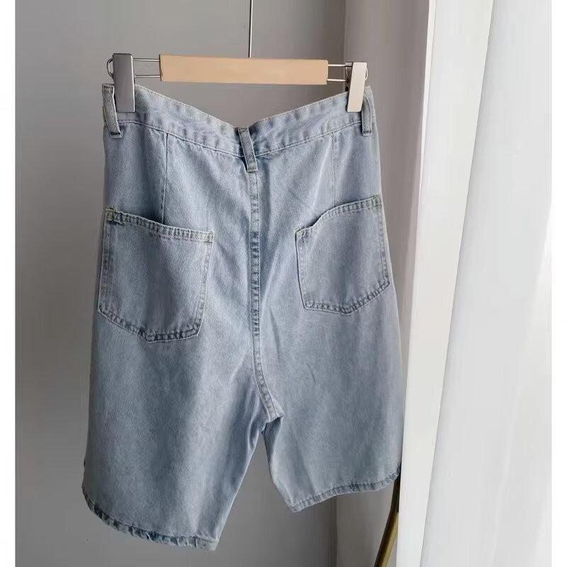 Summer Plus Size High Waist Denim Skort for Women - Slimming, Loose Fit, Versatile Wide Leg Hot Pants