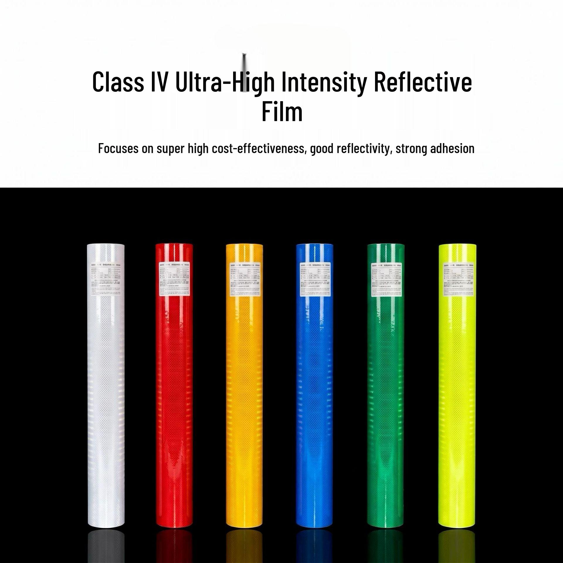 Engineering-Grade Class II Acrylic Reflective Film for Road Signs Fluorescent Yellow-Green Class II