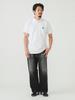 Beams Men's S/S Polo Shirt with Big Patch, White, Size M