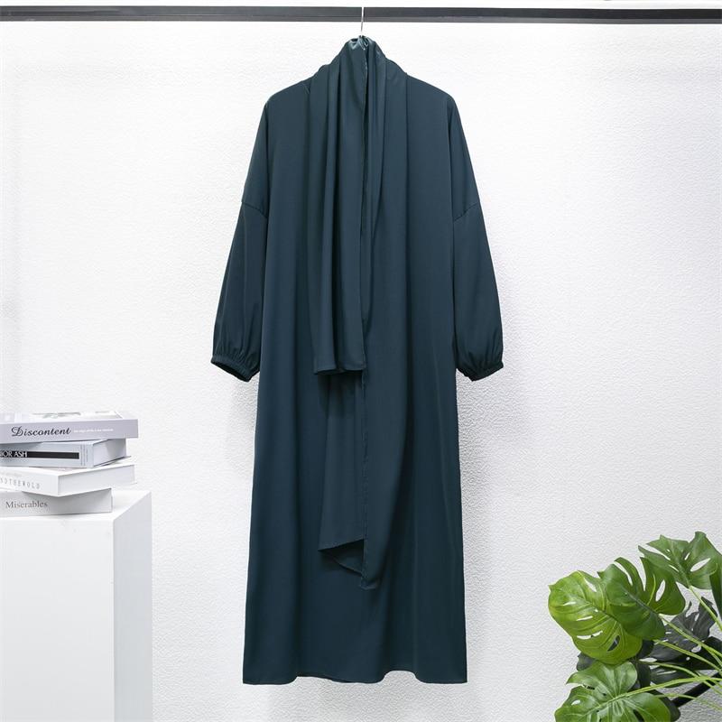 

Мусульманська суцільна молитовна сукня з абаї з капюшоном ісламський одяг, жіночий джилбаб, Дубай, Саудівська Аравія, чорний халат, турецька скромність M темно-зелений колір