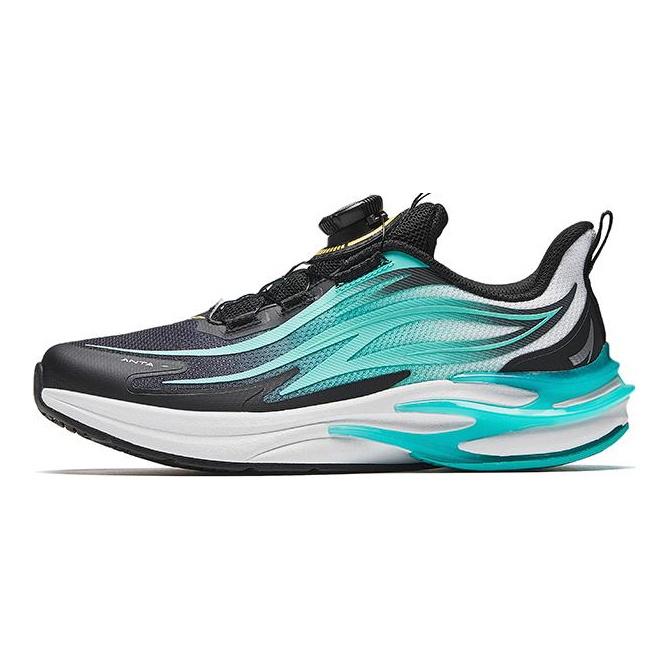 Anta Kids Flame Trendy Fashion Lightweight Shock Absorbing Low Top Running Shoes Men Running Shoes Black Green 312515517-2
