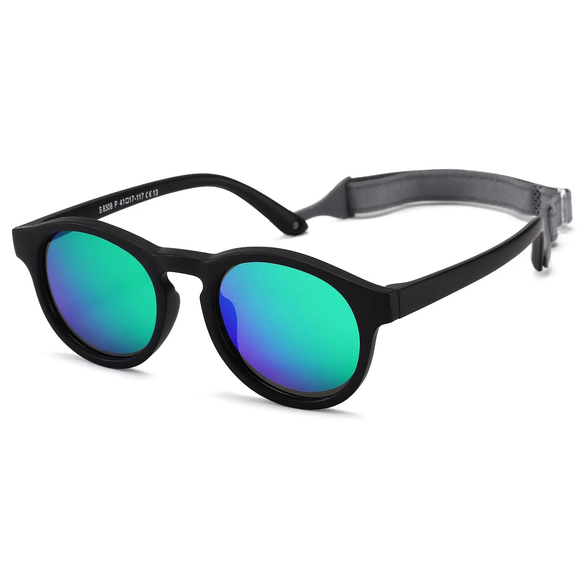 

Baby s First Sunglasses with Strap Round Flexible 400UV Infant Sunglasses for Ages 0-2 Years 0-24 Months