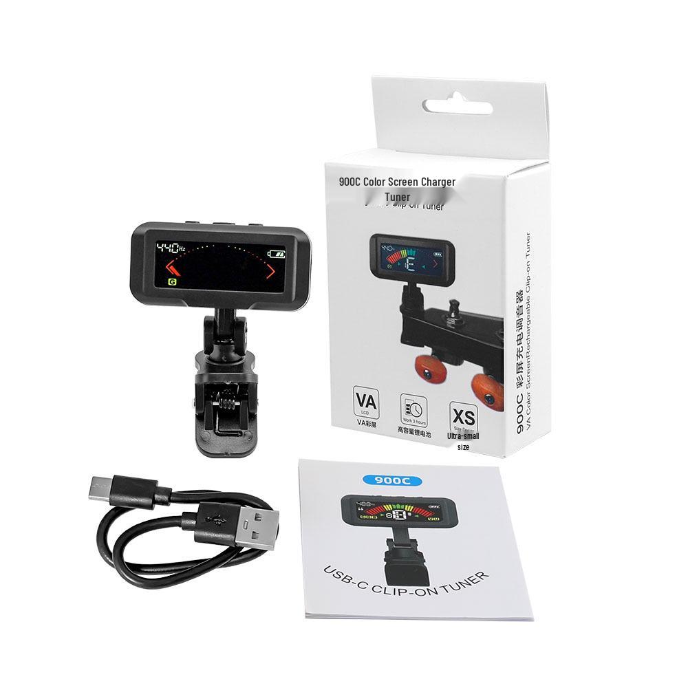 Rechargeable High-Definition Color Tuner for 12-Tone Guitar, Bass, Violin, and Ukulele.