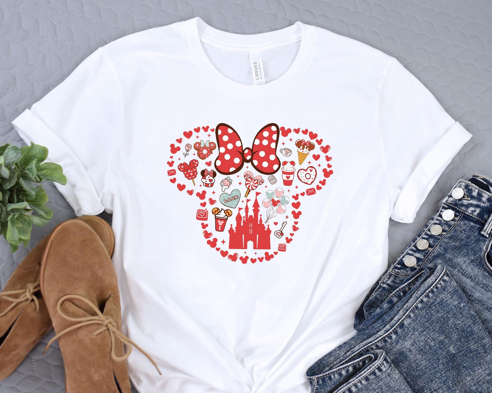 Valentines Day Shirt, Mickey and Minnie Ear Valentine Shirt, Heart Tshirt, Disneyland Valentine Shirt, Magic World Tee, Cute Valentine Shirt 4XL