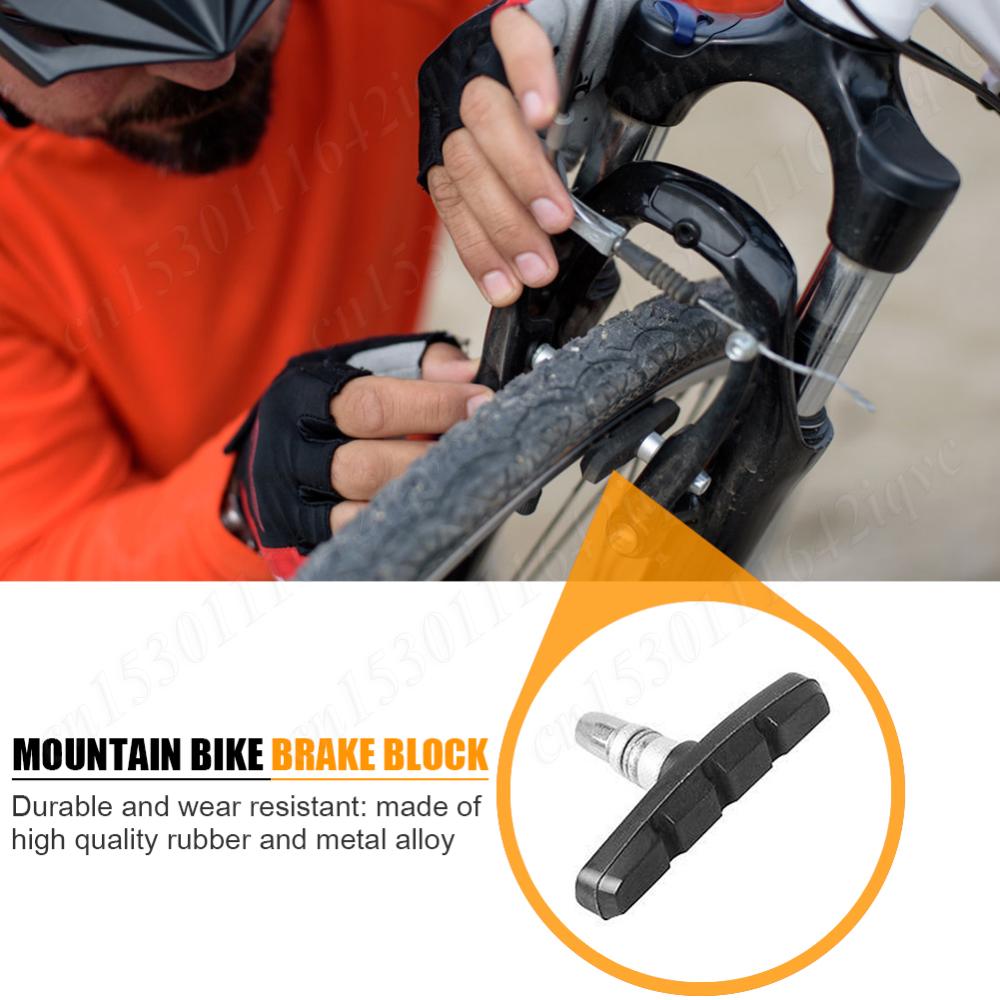 1-10Pcs Rubber Bike Brake Block Bicycle Silent Brake Pads Cycling V Brake Holder Shoes 60MM Bike Parts For Mountain Folding Bike
