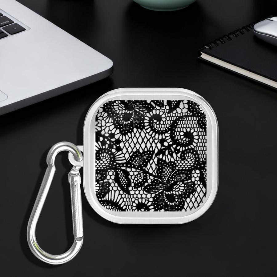 Flower Stamen Pattern Clear Earphone Cases Cover With Hook Case For Samsung Galaxy Buds 4Pro 2Pro 4 Pro 3Pro Live 3 FE 2