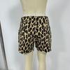 European & American Retro Leopard Print High Waist Ripped Denim Shorts for Women